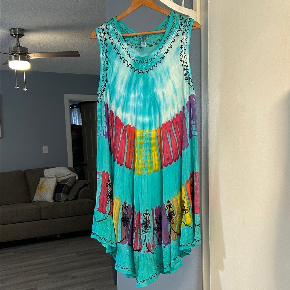India Boutique Women’s Free Size Multicolor Tie-Dye Dress